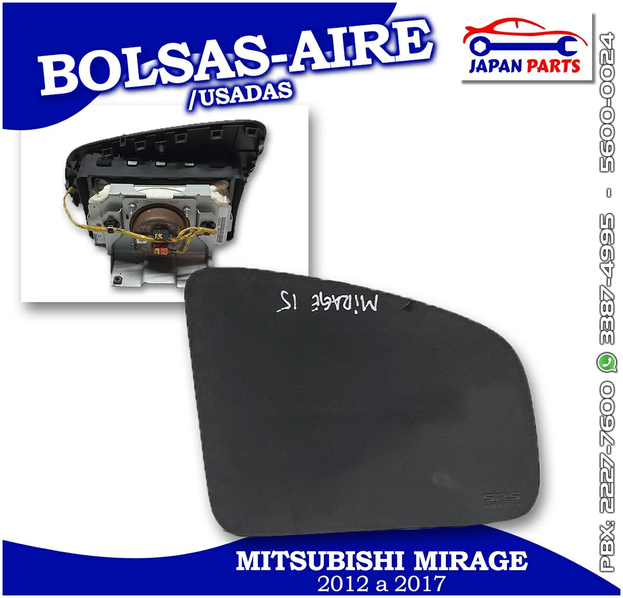 BOLSA DE TABLERO PARA MITSUBISHI
(2015)