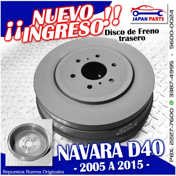 DISCO
  DE FRENO TRASERO PARA NISSAN (2010)