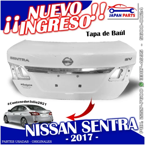 TAPA
  DE BAÚL PARA NISSAN (2017)